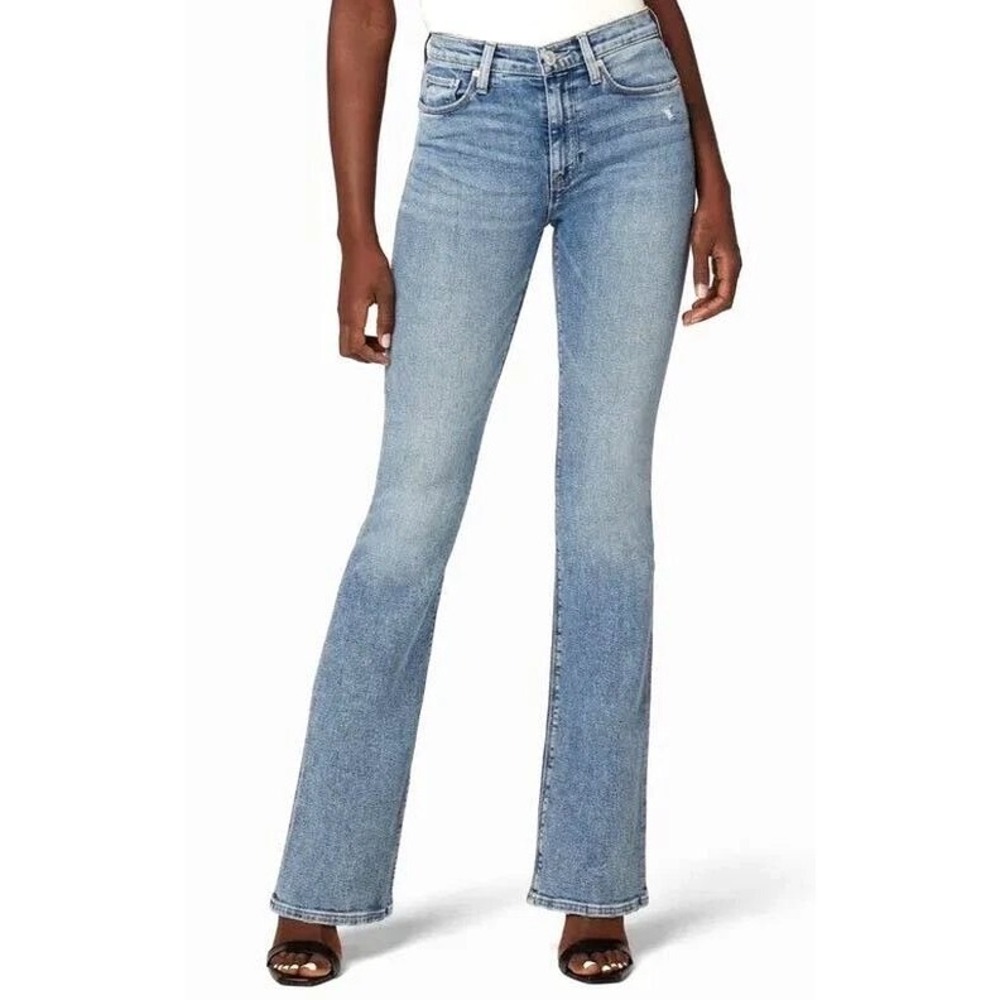 Hudson Barbara High-Rise Bootcut Jeans Womens 24 Blue Acid Wash Distressed NEW